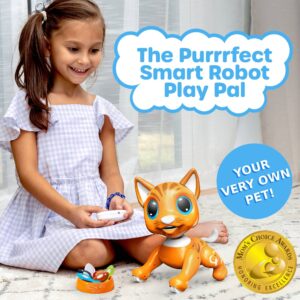 Power Your Fun Robo Pets Cat for Girls and Boys - Remote Control Robot Toy Interactive Hand Motion Gestures, Robot Toys Smart STEM Toy Programmable Treats Walking Dancing Robot Pet for Kids Robot Cat