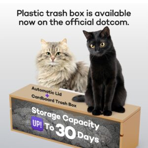 Popur X5 Self-Cleaning Cat Litter Box - Unique Split System, Open Top, 30-Day Capacity - Automatic Litter Scooping Robot, Odor-Seal Disposable Cardboard Bin, 24 Inch Tray, 33 lbs. Load, 99% Leakproof