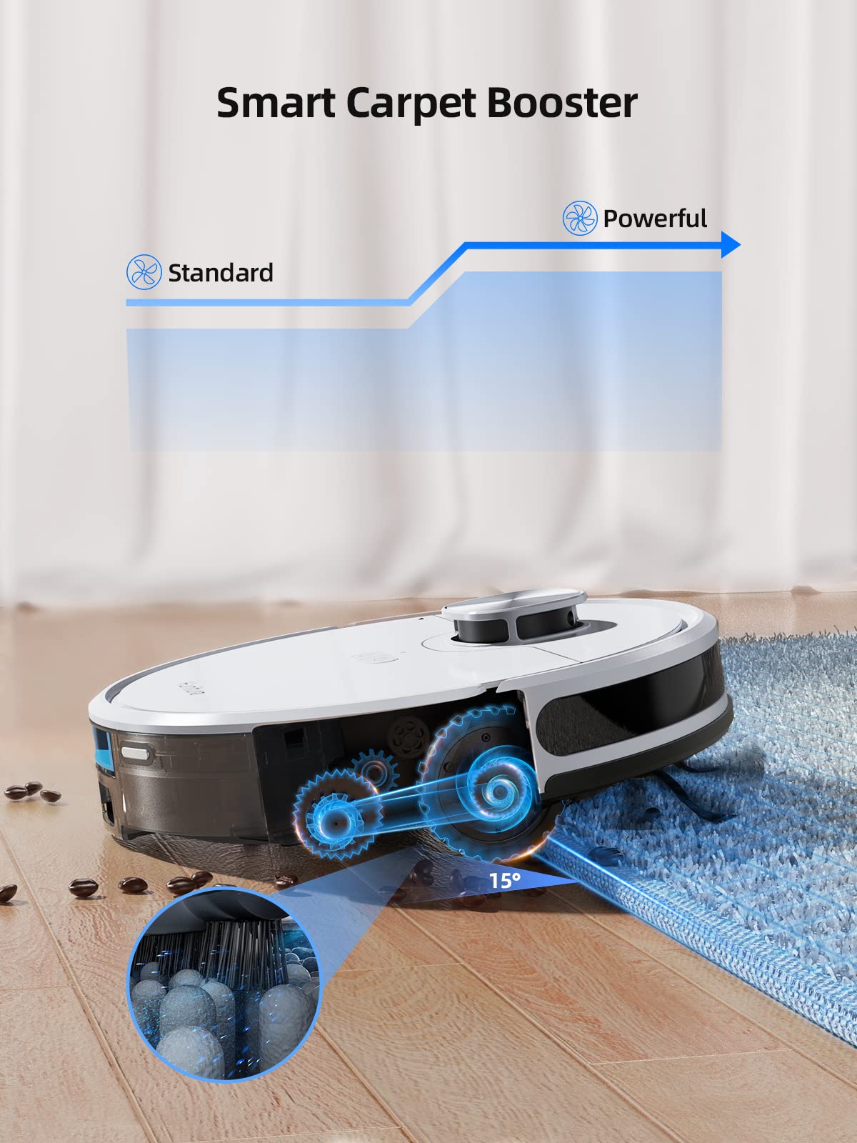 HONITURE Robot Vacuum and Mop Combo, Self Emptying Robotic Vacuum with Lidar Navigation, Smart App Mapping, 3500Pa Suction, Ideal for Pet Hair Carpet Hard Floor,Q6 SE