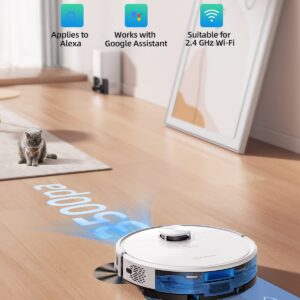 HONITURE Robot Vacuum and Mop Combo, Self Emptying Robotic Vacuum with Lidar Navigation, Smart App Mapping, 3500Pa Suction, Ideal for Pet Hair Carpet Hard Floor,Q6 SE