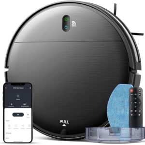 Robot Vacuum and Mop Combo, 2 in 1 Mopping Robot Vacuum Cleaner with Schedule, Wi-Fi/App, 1400Pa Max Suction, Self-Charging Robotic Vacuum, Slim, Ideal for Hard Floor, Pet Hair, Low-Pile Carpet