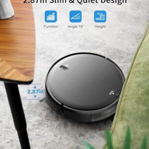 Robot Vacuum and Mop Combo, 2 in 1 Mopping Robot Vacuum Cleaner with Schedule, Wi-Fi/App, 1400Pa Max Suction, Self-Charging Robotic Vacuum, Slim, Ideal for Hard Floor, Pet Hair, Low-Pile Carpet