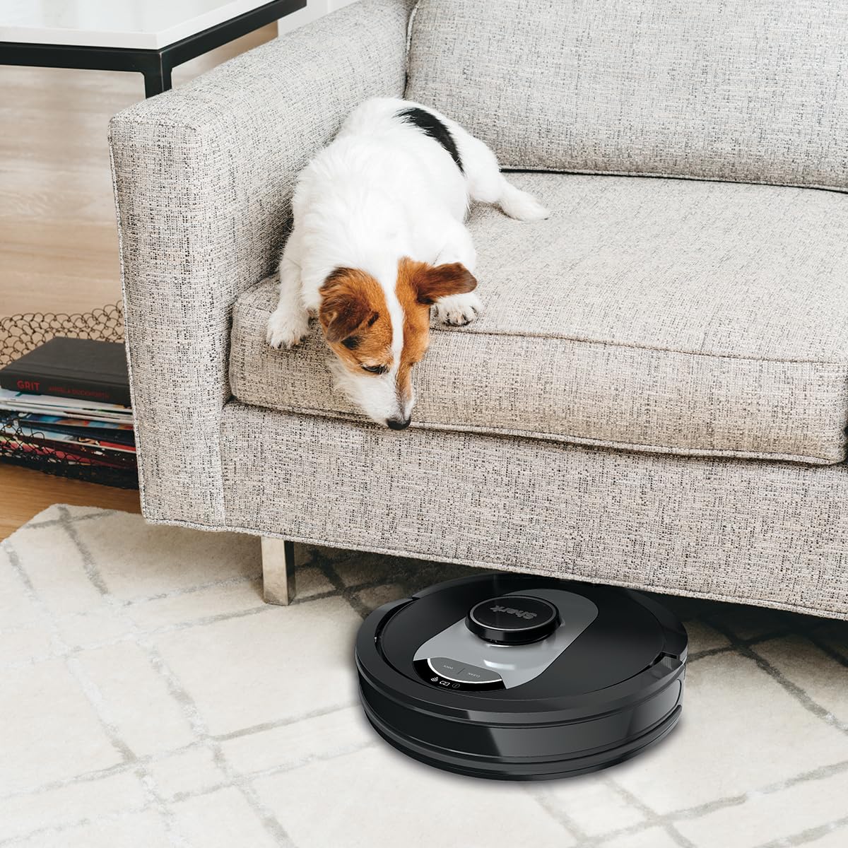 Shark UR2500SR AI Ultra Robot Vacuum, with Ultra Clean, Home Mapping, 30-Day Capacity Bagless Self Empty Base, Perfect for Pet Hair, WiFi, Compatible with Alexa, Black/Silver (Renewed)