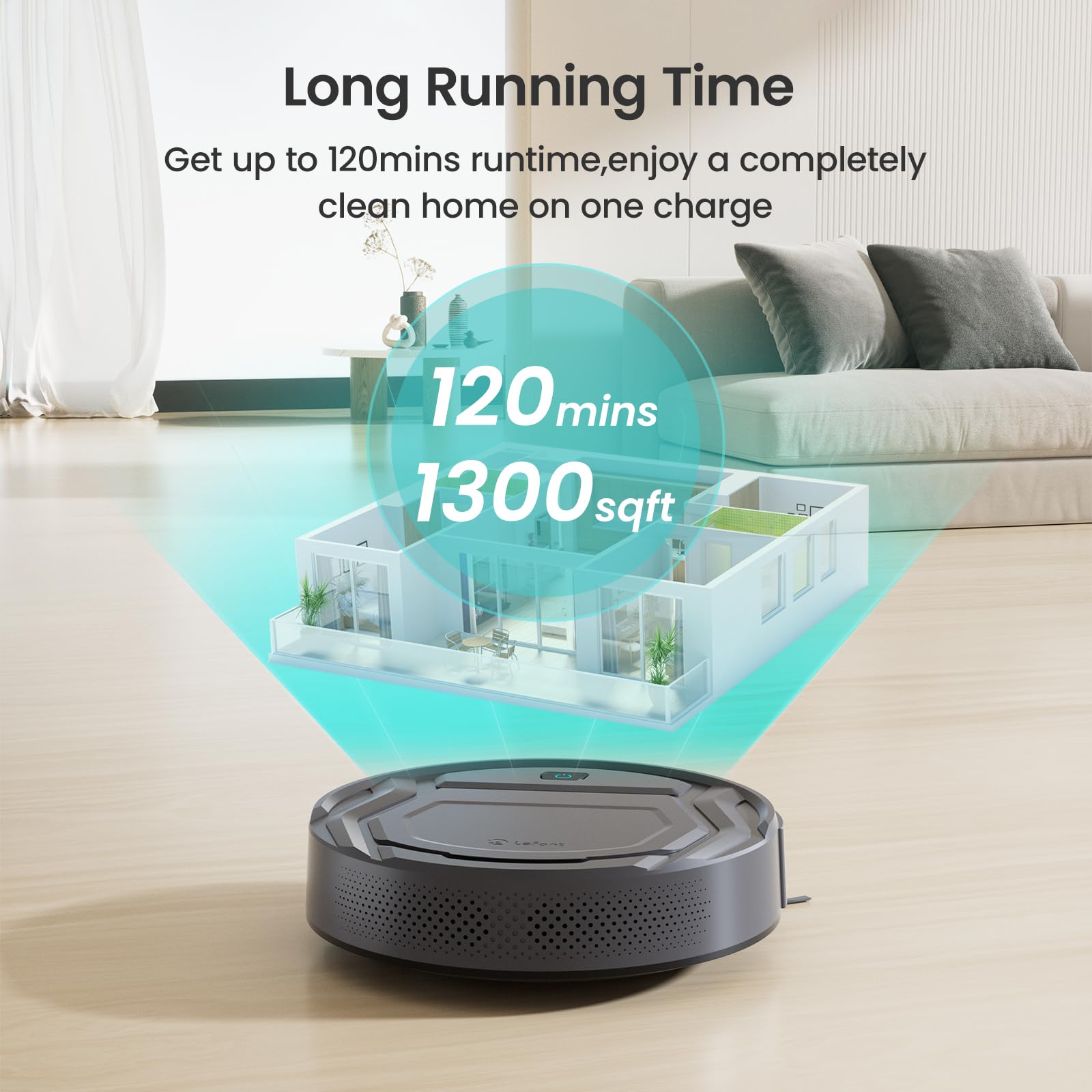 Lefant M210 Pro Robot Vacuum Cleaner, 2200Pa Suction, Super-Thin, Quiet, Self-Charging Robotic Vacuum Cleaner, Wi-Fi/APP, Compatible with Alexa(Gray)