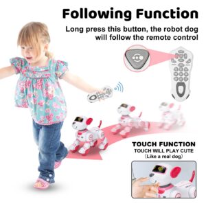 Zreswap Remote Control Robot Dog Toy: Programmable Robotic Puppy for Kids Smart Interactive Robot Pet Dog Dancing Singing Stunt Animal Toy for Toddler Toys 3-8 Year Gift