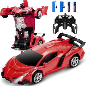 Dolanus Remote Control Car - Transform Robot RC Cars Contains All Batteries: One-Button Deformation and 360 Degree Rotating Drifting, Present Christmas Birthday Gift for Boys/Girls