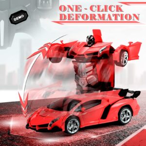 Dolanus Remote Control Car - Transform Robot RC Cars Contains All Batteries: One-Button Deformation and 360 Degree Rotating Drifting, Present Christmas Birthday Gift for Boys/Girls