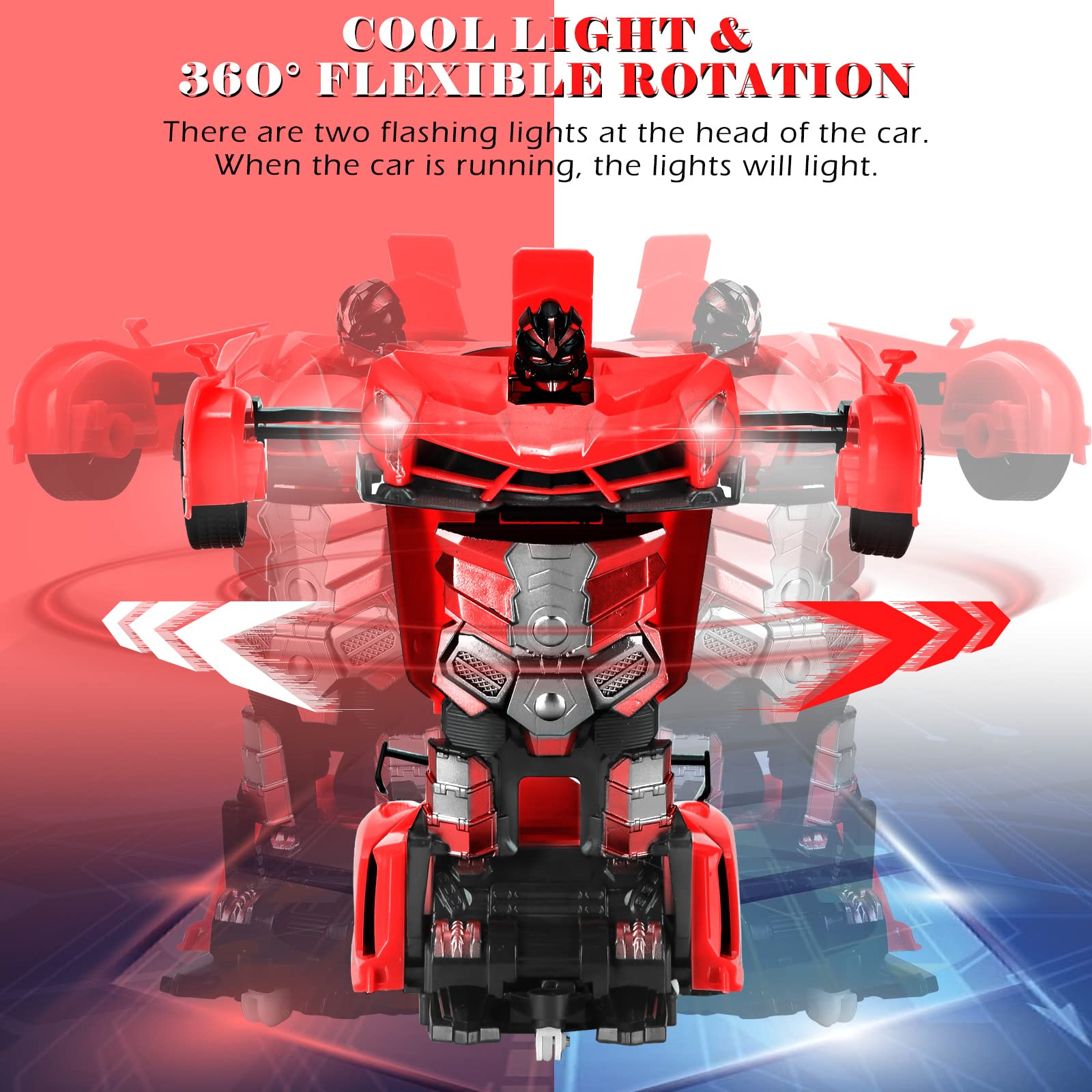 Dolanus Remote Control Car - Transform Robot RC Cars Contains All Batteries: One-Button Deformation and 360 Degree Rotating Drifting, Present Christmas Birthday Gift for Boys/Girls