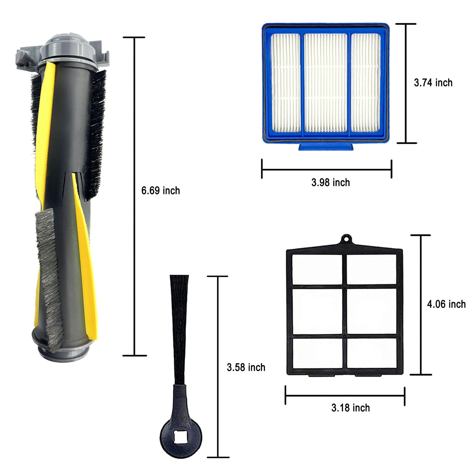 Tivcroxs Accessories Kit for Shark IQ RV1001AE, Shark AV911S EZ, AV1010AE RV1000 RV1001 AV970 AV993 AV1002AE UR1000SR UR1005AE Robot Vacuum Cleaner,2 Main Brush,6 Filters,10 Side Brushes,2 Pre Filter