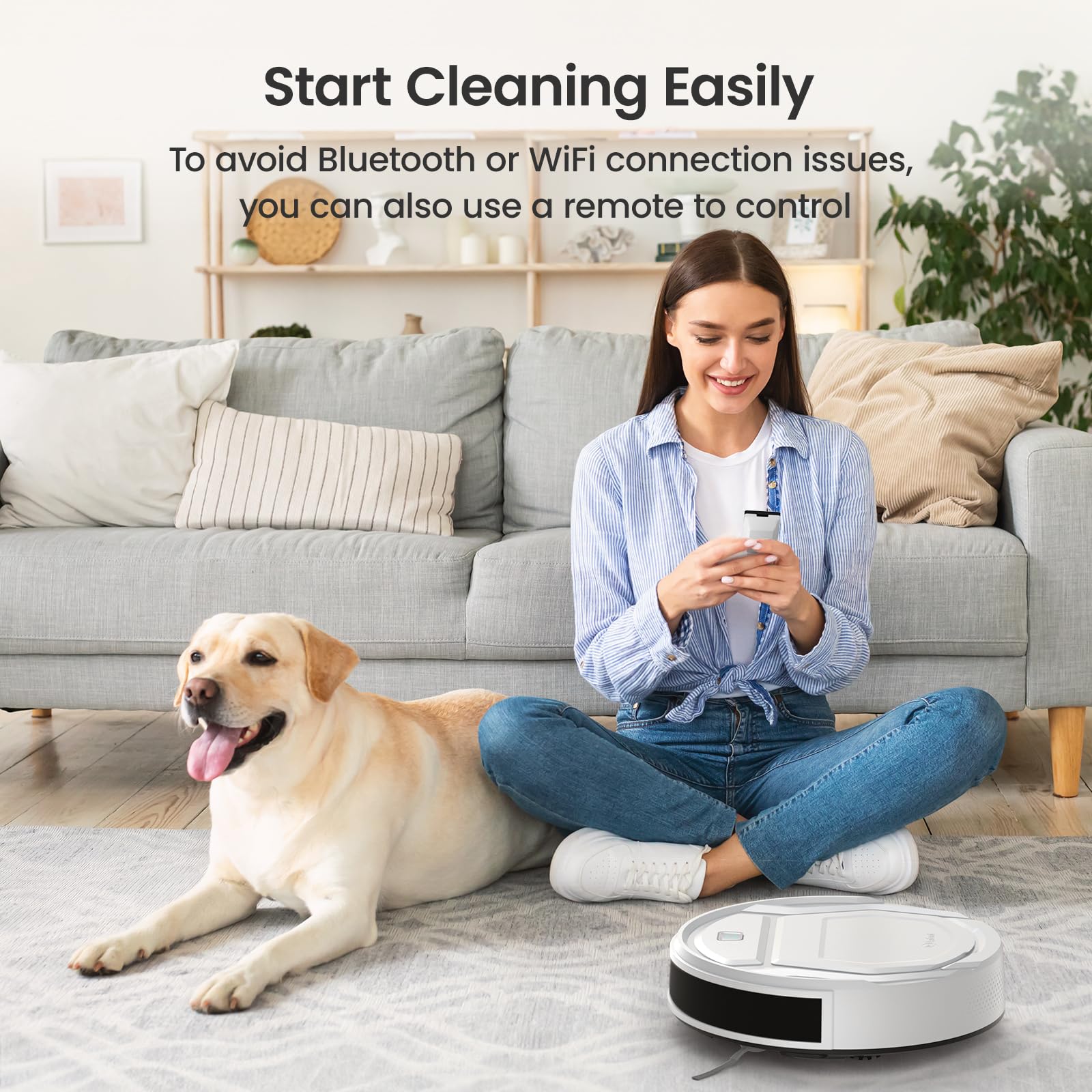 Lefant Robot Vacuums, 2200Pa Strong Suction, 120 Mins Runtime, Automatic Self-Charging, Slim, Quiet, Wi-Fi/App/Alexa/Remote Control, Ideal for Pet Hair Hard Floor and Daily Cleaning, M210 Pro