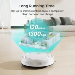 Lefant Robot Vacuums, 2200Pa Strong Suction, 120 Mins Runtime, Automatic Self-Charging, Slim, Quiet, Wi-Fi/App/Alexa/Remote Control, Ideal for Pet Hair Hard Floor and Daily Cleaning, M210 Pro