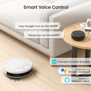 Lefant Robot Vacuums, 2200Pa Strong Suction, 120 Mins Runtime, Automatic Self-Charging, Slim, Quiet, Wi-Fi/App/Alexa/Remote Control, Ideal for Pet Hair Hard Floor and Daily Cleaning, M210 Pro