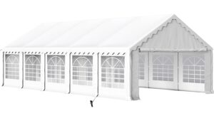 mfstudio 16'x32' party tent, outdoor heavy duty party tents with removable sidewalls, large canopy tent shelter for outdoor events wedding birthday, white