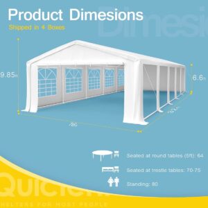 Quictent 16x32 Party Tent Heavy Duty Large Outdoor Gazebo White Canopy Commercial Shelter Wedding Events Tent (White)