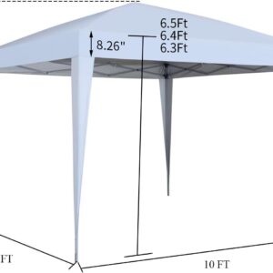 10 x 10 ft Pop-Up Canopy Tent Gazebo for Beach Tailgating Party White