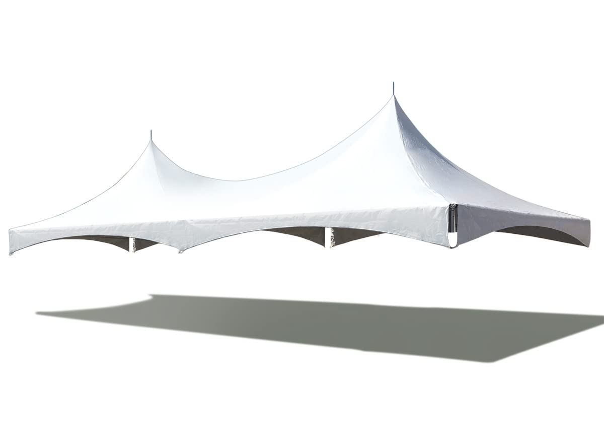 TentandTable 20' x 40' Replacement Tent Top for High Peak Frame Style Party Tents | Solid White Commercial Grade PVC Vinyl | includes Top and Storage Bag (Top ONLY - Frame Not Included)