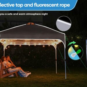 Quictent 10x10 Pop up Canopy Tent Easy One Person Set up, Portable Instant Shelter with Vent, Ez up Canopy with Reflective Top and Fluorescent Rope for Camping Backyard Patio-White