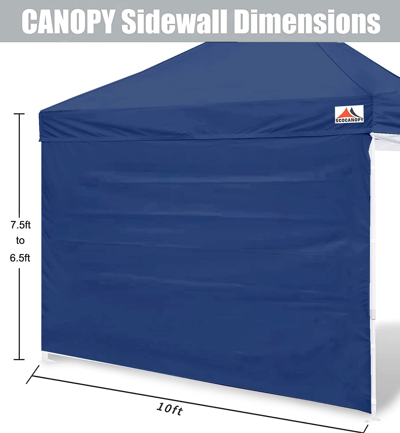 SCOCANOPY SideWall for 10x10 Canopy Frame, 3 Pack SunWall Only, Navy Blue