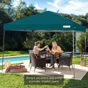 Best Choice Products 10x10ft 1-Person Setup Pop Up Canopy Tent Instant Portable Shelter w/ 1-Button Push, Case, 4 Weight Bags - Cerulean