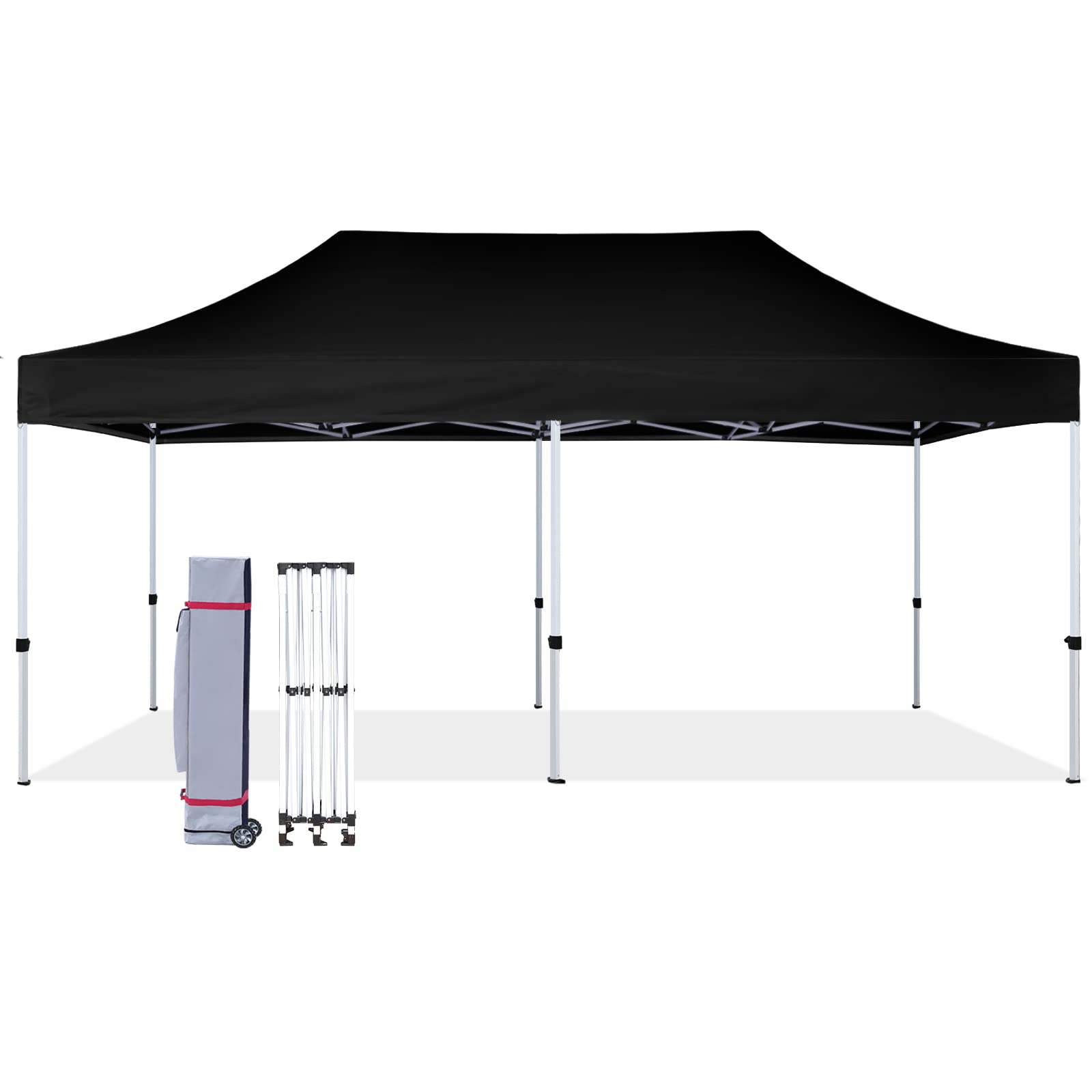 HLong 10x20FT Pop Up Canopy Tent Outdoor Heavy Duty Commercial Instant Sun Shelter, Black