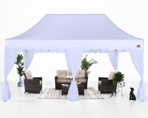 abccanopy patio pop up canopy tent with curtain 10x20 event-series (white)