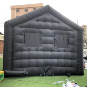 Large Black Inflatable Cube Wedding Tent Square Gazebo Event Room Big Mobile Portable Night Club Tent Party Pavilion for Backyard/Outdoor Events(29.5ftx16.5ft)