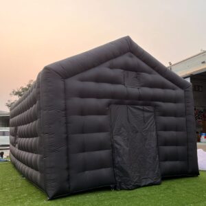 Large Black Inflatable Cube Wedding Tent Square Gazebo Event Room Big Mobile Portable Night Club Tent Party Pavilion for Backyard/Outdoor Events(29.5ftx16.5ft)