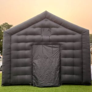 Large Black Inflatable Cube Wedding Tent Square Gazebo Event Room Big Mobile Portable Night Club Tent Party Pavilion for Backyard/Outdoor Events(29.5ftx16.5ft)