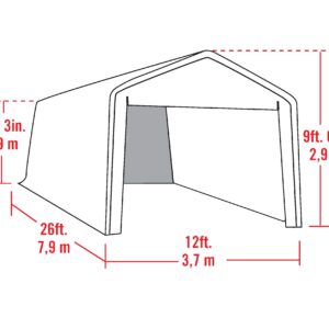 ShelterLogic SuperMax Canopy Enclosure Kit, 12 x 26 ft. (Frame and Canopy Sold Separately)