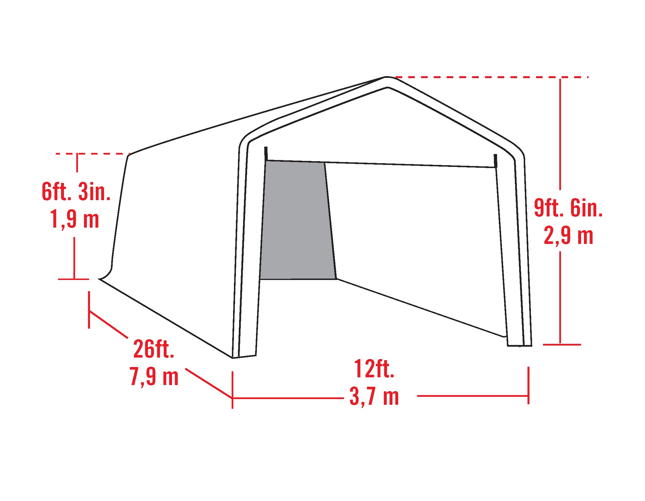 ShelterLogic SuperMax Canopy Enclosure Kit, 12 x 26 ft. (Frame and Canopy Sold Separately)