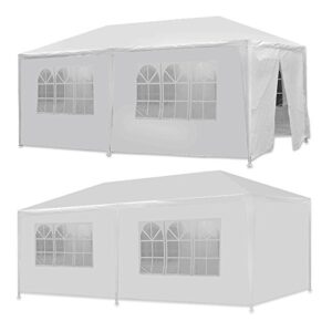 Smartxchoices 10' x 20' Outdoor White Waterproof Gazebo Canopy Tent with Removable Sidewalls Windows Heavy Duty Tent for Party Wedding Events Beach BBQ…