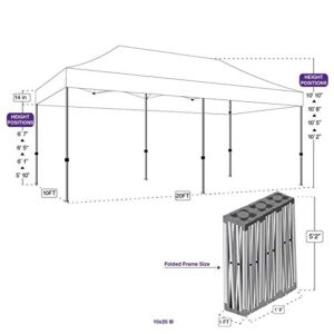 Impact Canopy 10' x 20' Pop-Up Canopy Tent Frame, Replacement Aluminum Frame with Dust Cover