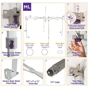 Impact Canopy 10' x 20' Pop-Up Canopy Tent Frame, Replacement Aluminum Frame with Dust Cover