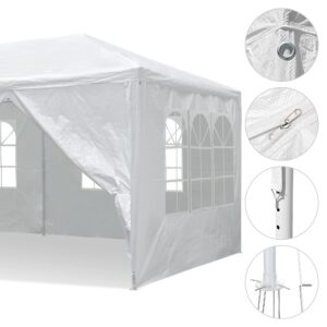 Yescom 10'x20' White Outdoor Wedding Party Patio Enclosed Canopy Tent w/Removable Side Wall Canopy Sun Shelter