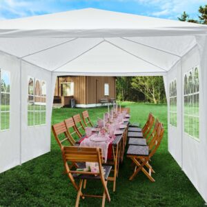 Yescom 10'x20' White Outdoor Wedding Party Patio Enclosed Canopy Tent w/Removable Side Wall Canopy Sun Shelter