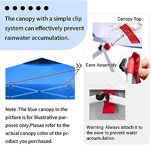 CROWN SHADES Canopy Tent 10x10 Pop Up Canopy Outdoor Shade, Easy Up Sun Shelter with One Person Set Up Center Lock, Portable Instant Tailgate Camping Beach Canopy Tents for Parties, Yellow