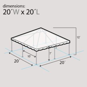 TentandTable 20' x 20' West Coast Frame Canopy Tent, White Translucent, Indoor/Outdoor, 33-80 Person, for Parties and Vendor Events, Heavy Duty, Waterproof Vinyl Tents, Commercial, Residential Use