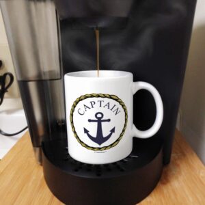 Captain and First Mate Couples Sailing Nautical Mug Bundle 2 Pack 11oz Ceramic Coffee Mugs Set