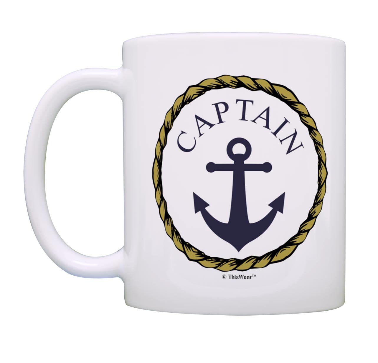 Captain and First Mate Couples Sailing Nautical Mug Bundle 2 Pack 11oz Ceramic Coffee Mugs Set