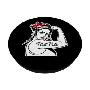 Female First Mate Rosie The Riveter Pin Up Girl First Mate PopSockets Standard PopGrip