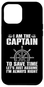 iphone 12 pro max cool captain art for men women boat first mate ship boating case