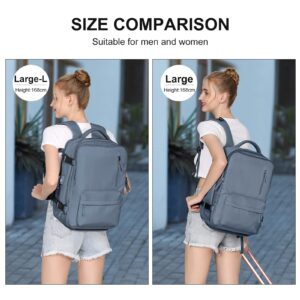 Large Travel Backpack Women, Carry On Backpack,Hiking Backpack Waterproof Outdoor Sports Rucksack Casual Daypack with USB Charging Port Shoes Compartment, Jewel Blue