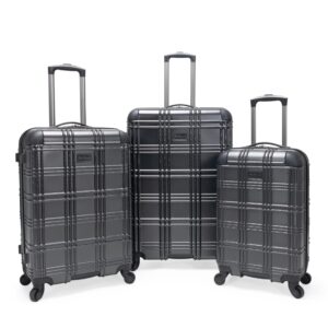 Ben Sherman Nottingham Lightweight Hardside 4-Wheel Spinner Travel Luggage, Charcoal, 3-Piece Set (20"/24"/28")