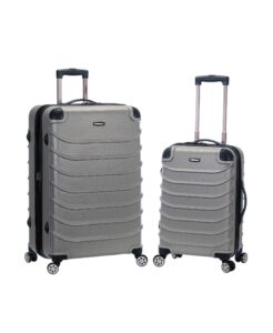 rockland speciale hardside expandable spinner luggage, silver, 2-piece set (20/28)