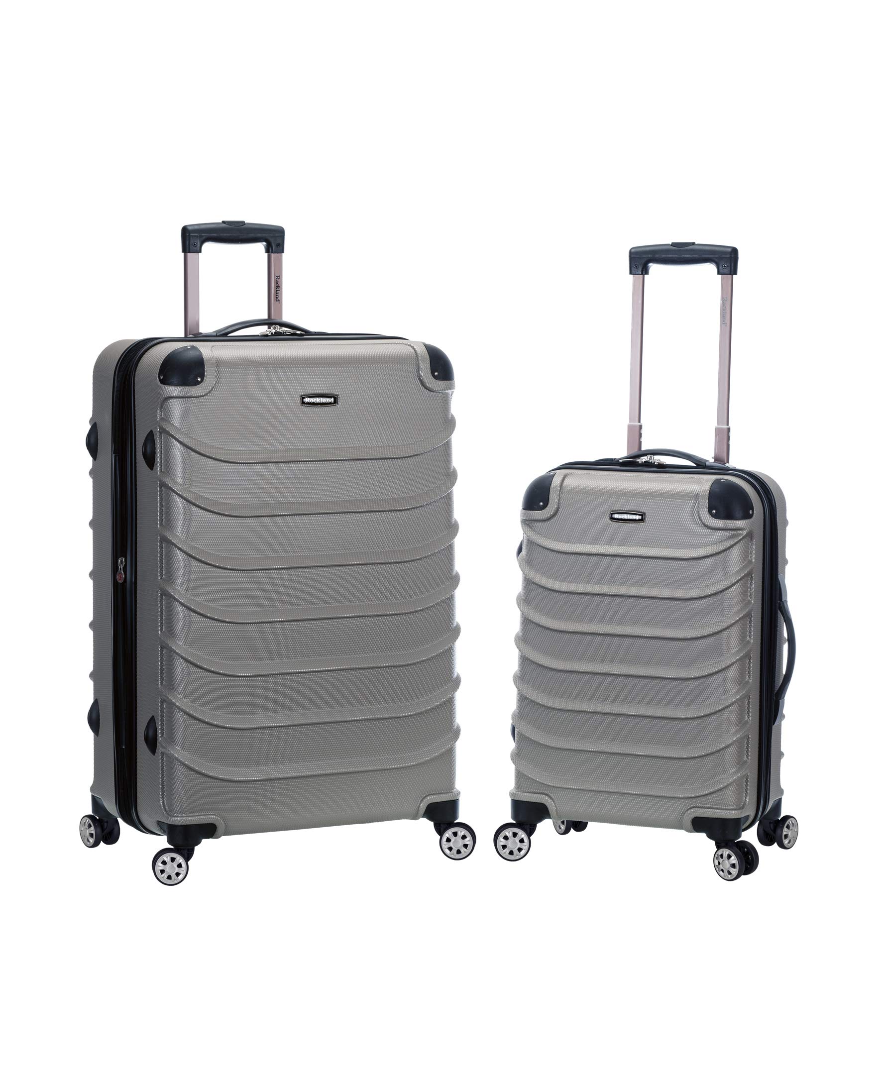 Rockland Speciale Hardside Expandable Spinner Luggage, Silver, 2-Piece Set (20/28)