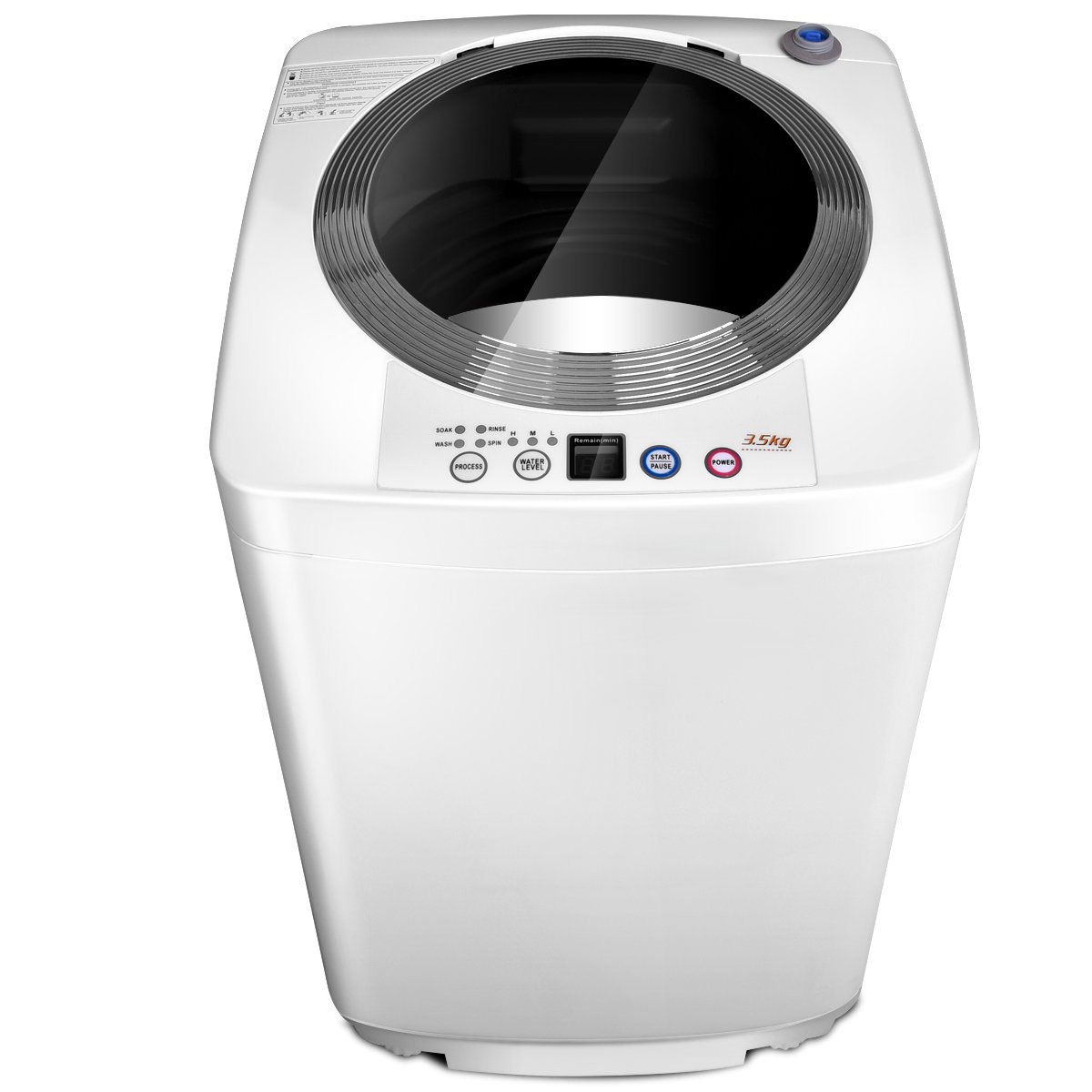 RELAX4LIFE Full-Automatic Portable Washing Machine 8 lbs Capacity with 5 Programs & 3 Water Levels, Drain Hose and Adjustable Feet, Portable Laundry Compact Washer for Dorm, Apartment and RV's Camping