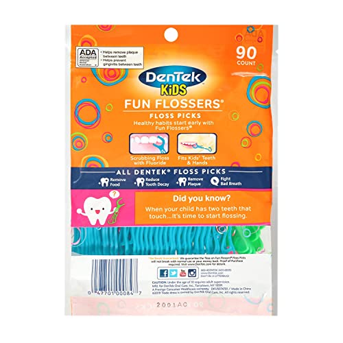 DenTek Kids Fun Flossers, Wild Fruit, 90 Count