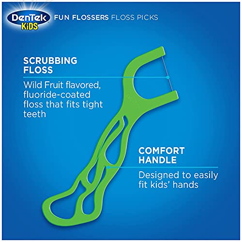 DenTek Kids Fun Flossers, Wild Fruit, 90 Count