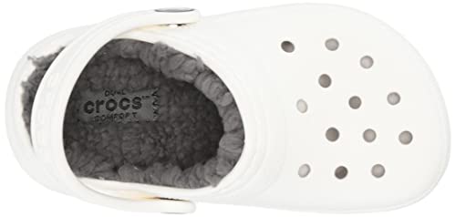 Crocs Kids' Classic Lined Clog Slippers, White, 4 Big Kid