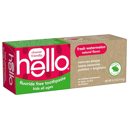 hello Kids Natural Watermelon Fluoride Free Toothpaste, Vegan & SLS Free